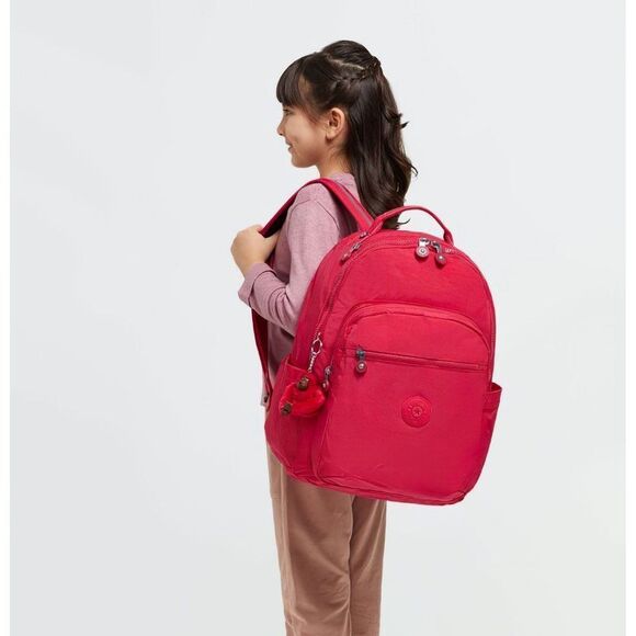 Kipling Seoul Large 15" Laptop Backpack Red Rouge - Picture 4 of 16